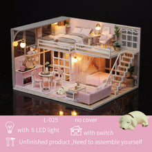 Load image into Gallery viewer, CUTE ROOM DIY miniature House Wooden Doll house Furniture Dust Cover Dollhouse Kit House Model Toys For Children Christmas Gift