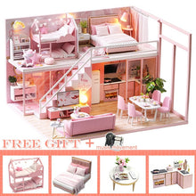 Load image into Gallery viewer, CUTEBEE DIY Dollhouse Wooden doll Houses Miniature Doll House Furniture Kit Casa Music Led Toys for Children Birthday Gift L28