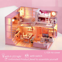Load image into Gallery viewer, CUTE ROOM DIY miniature House Wooden Doll house Furniture Dust Cover Dollhouse Kit House Model Toys For Children Christmas Gift