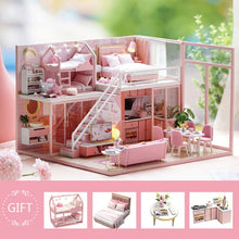 Load image into Gallery viewer, CUTE ROOM DIY miniature House Wooden Doll house Furniture Dust Cover Dollhouse Kit House Model Toys For Children Christmas Gift
