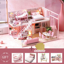Load image into Gallery viewer, CUTE ROOM DIY miniature House Wooden Doll house Furniture Dust Cover Dollhouse Kit House Model Toys For Children Christmas Gift