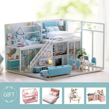 Load image into Gallery viewer, CUTE ROOM DIY miniature House Wooden Doll house Furniture Dust Cover Dollhouse Kit House Model Toys For Children Christmas Gift
