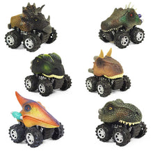 Load image into Gallery viewer, 6 Styles Dinosaur Tyrannosaurus Tatankacephalus Dilophosaurus Triceratops Pterosauria Spinosaurus Model Mini Toys Back Car