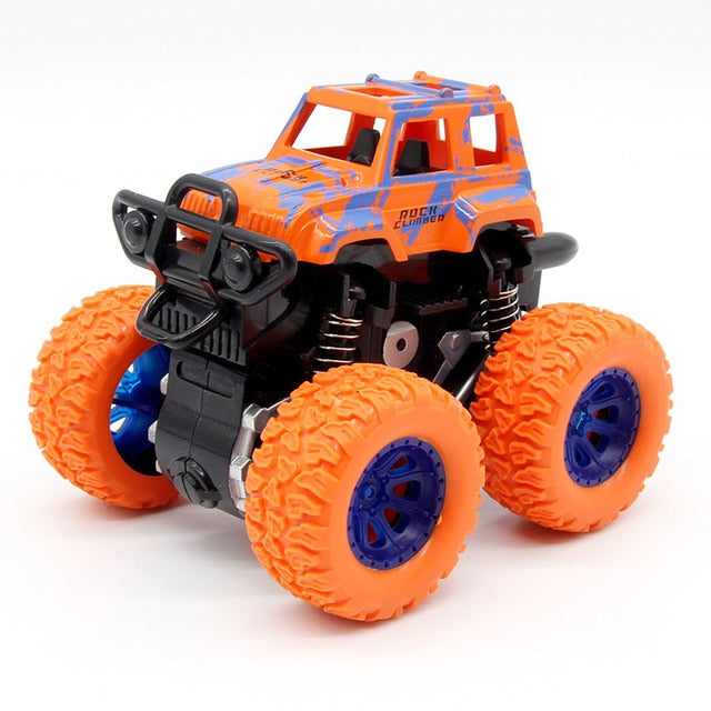 Red Inertia Rotatable Car Toys for Boys Baby Friction Power Four-wheeled Off-road Vehicle Diecast Model Inertial Car Toy