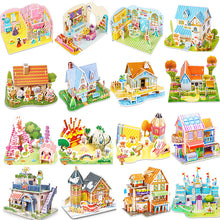 Load image into Gallery viewer, Attractive Cartoon Castle Garden Princess Doll House Furniture DIY Dollhouse 3D Puzzle Interesting Educational Toys For Children