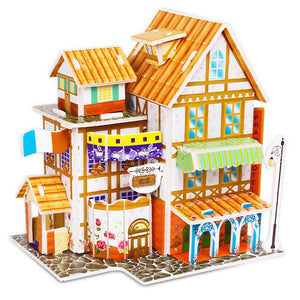 Attractive Cartoon Castle Garden Princess Doll House Furniture DIY Dollhouse 3D Puzzle Interesting Educational Toys For Children