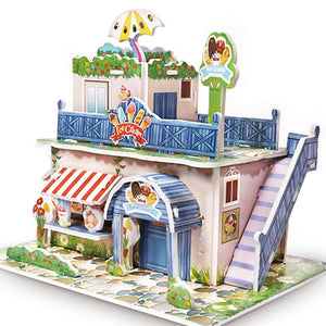 Attractive Cartoon Castle Garden Princess Doll House Furniture DIY Dollhouse 3D Puzzle Interesting Educational Toys For Children
