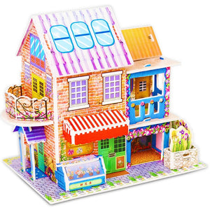 Attractive Cartoon Castle Garden Princess Doll House Furniture DIY Dollhouse 3D Puzzle Interesting Educational Toys For Children