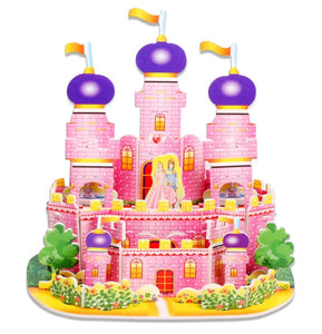 Attractive Cartoon Castle Garden Princess Doll House Furniture DIY Dollhouse 3D Puzzle Interesting Educational Toys For Children