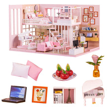 Load image into Gallery viewer, DIY Miniature Dollhouse Model Wooden mini Furniture  doll house exquisite house for dolls gifts toys for children dom dla lalek