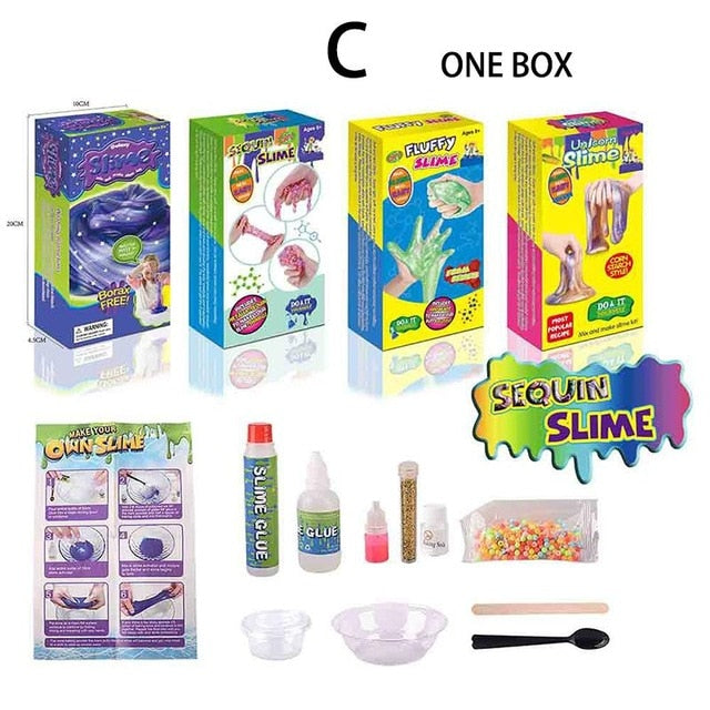 New DIY Crystal Slime Charms Toys For Kids Children Educationa Clay Slime Make Kit Pigment Smell Filler Putty Antistress Toys