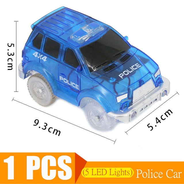 5.4cm Magic Electronics LED Car Toys With Flashing Lights Educational Toys Electronics Glow Car Lights Glowing Racing Toy
