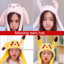 Load image into Gallery viewer, Kocozo Rabbit Hat with Moving Ears Cute Cartoon Toy Hat Airbag Kawaii Funny Toy Cap Kids Plush Toy Birthday Gift  Hat for Girls