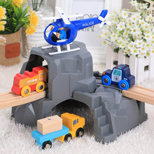 Load image into Gallery viewer, Plastic Grey Double Tunnel Wooden Train Track Accessories Tunnel Track Train Slot Wood Railway Toys Bloques De Construccion