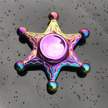 Load image into Gallery viewer, Rainbow Heptagonal Hand Spinner fidget Zinc Alloy Metal fidget spinner metal bearing edc finger Spinner Hand relieves stress