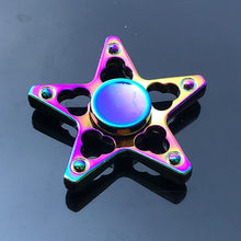 Load image into Gallery viewer, Rainbow Heptagonal Hand Spinner fidget Zinc Alloy Metal fidget spinner metal bearing edc finger Spinner Hand relieves stress