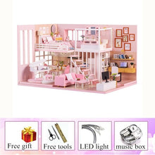 Load image into Gallery viewer, DIY Miniature Dollhouse Model Wooden mini Furniture  doll house exquisite house for dolls gifts toys for children dom dla lalek