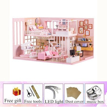 Load image into Gallery viewer, DIY Miniature Dollhouse Model Wooden mini Furniture  doll house exquisite house for dolls gifts toys for children dom dla lalek