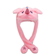 Load image into Gallery viewer, Kocozo Rabbit Hat with Moving Ears Cute Cartoon Toy Hat Airbag Kawaii Funny Toy Cap Kids Plush Toy Birthday Gift  Hat for Girls