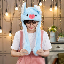 Load image into Gallery viewer, Kocozo Rabbit Hat with Moving Ears Cute Cartoon Toy Hat Airbag Kawaii Funny Toy Cap Kids Plush Toy Birthday Gift  Hat for Girls