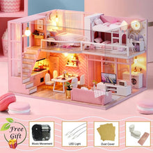 Load image into Gallery viewer, DIY Wooden House Miniaturas with Furniture DIY Miniature House Casa Doll house Toys for Children Birthday Gifts Box Theatre M33