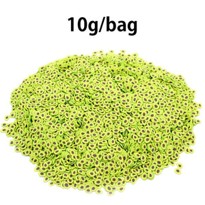1000pcs Avocado Fruit Slices Contain Addit for Slime Fruit Filler Charms all For Nail Art Slime Supplies Access Decor Toy