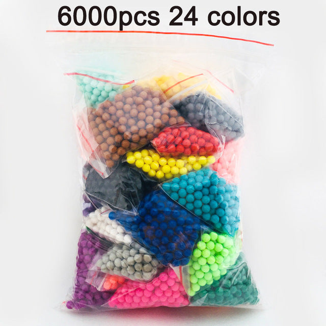 DOLLRYGA 36 colors 9000pcs/bag Pegboard Sticky Water Beads Fuse Jigsaw aqua Puzzle Beadbond Educational Toys DIY Magic Bead lote