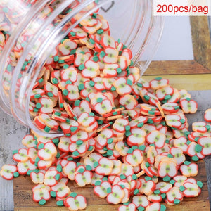 200pcs/bag Soft Pottery Addition Soft Fimo Fruit Slices For Slime Fluffy Lizun DIY Mobile Supplies Slime Accessories Children