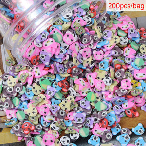 200pcs/bag Soft Pottery Addition Soft Fimo Fruit Slices For Slime Fluffy Lizun DIY Mobile Supplies Slime Accessories Children