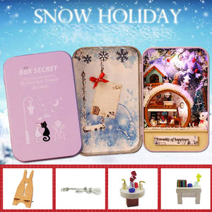 Box Theatre Dollhouse Furniture Miniature Toy DIY miniature Doll house Furnitures LED Light Toys for Children Birthday Gift V5