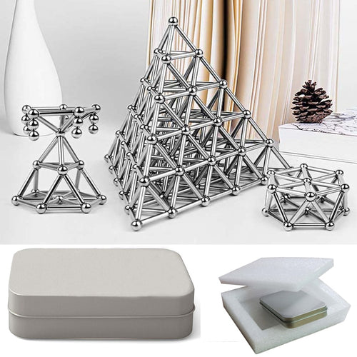 Magnets Cube Magic Building Blocks Construction toys for Children Educational Bucky Magnetic Sticks Steel Balls Set Puzzle Toys