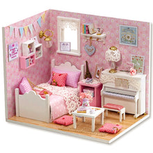 Load image into Gallery viewer, DIY Wooden House Miniaturas with Furniture DIY Miniature House Casa Doll house Toys for Children Birthday Gifts Box Theatre M33