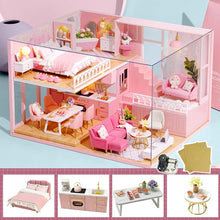 Load image into Gallery viewer, DIY Wooden House Miniaturas with Furniture DIY Miniature House Casa Doll house Toys for Children Birthday Gifts Box Theatre M33