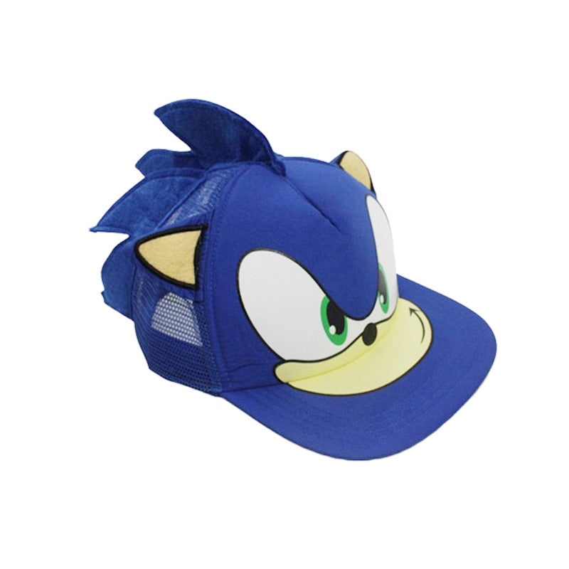 Cute Boy Sonic Cartoon Youth Adjustable Baseball Hat Cap Blue For Boys Hot Selling