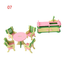 Load image into Gallery viewer, Hot Mini Wooden Furniture Dollhouse Set Miniature DIY Dollhouse Room 1:12 dolls house miniature accessories Toys  For Children