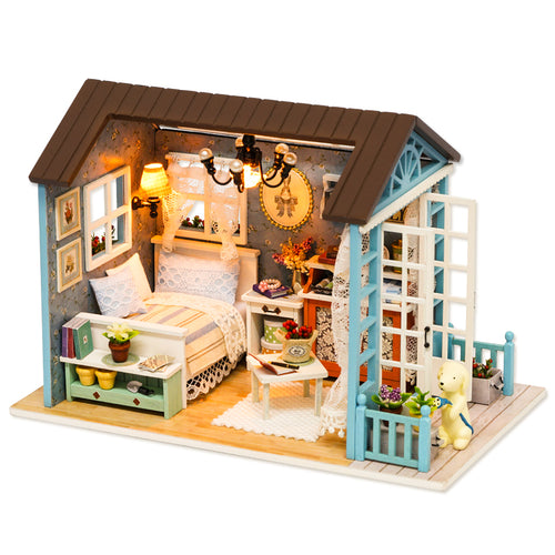 CUTEBEE Doll House Miniature DIY Dollhouse With Furnitures Wooden House Toys For Children Birthday Gift Z007