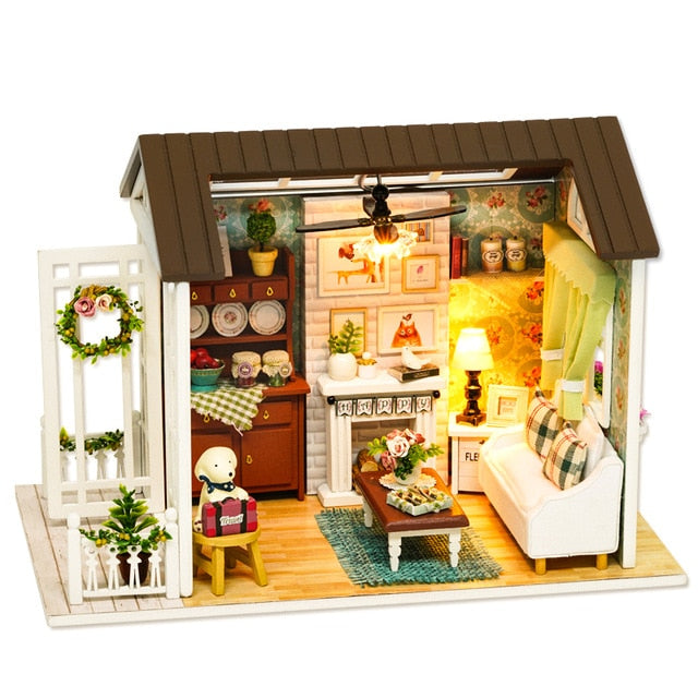 CUTEBEE Doll House Miniature DIY Dollhouse With Furnitures Wooden House Toys For Children Birthday Gift Z007