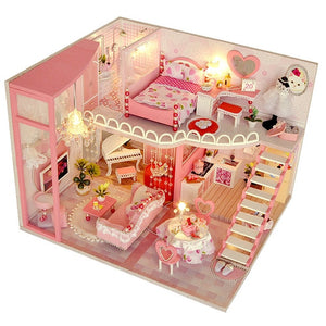 CUTEBEE DIY Dollhouse Wooden doll Houses Miniature Doll House Furniture Kit Casa Music Led Toys for Children Birthday Gift L28