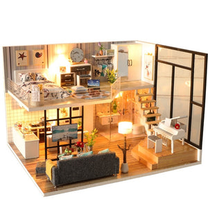 CUTEBEE DIY Dollhouse Wooden doll Houses Miniature Doll House Furniture Kit Casa Music Led Toys for Children Birthday Gift L28