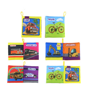 Soft Cloth Books Rustle Sound Infant Books Baby Books Quiet Books Educational Stroller Rattle Toys for Newborn Baby 0-12 month