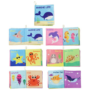 Soft Cloth Books Rustle Sound Infant Books Baby Books Quiet Books Educational Stroller Rattle Toys for Newborn Baby 0-12 month