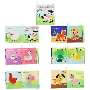 Soft Cloth Books Rustle Sound Infant Books Baby Books Quiet Books Educational Stroller Rattle Toys for Newborn Baby 0-12 month