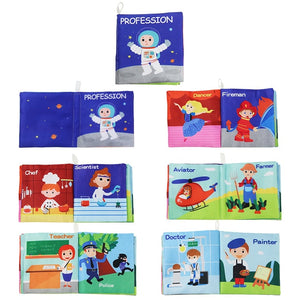 Soft Cloth Books Rustle Sound Infant Books Baby Books Quiet Books Educational Stroller Rattle Toys for Newborn Baby 0-12 month