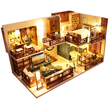 Load image into Gallery viewer, CUTEBEE DIY Doll House Wooden Doll Houses Miniature Dollhouse Furniture Kit with LED Toys for children Christmas Gift  L023