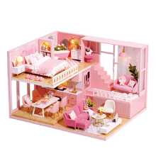 Load image into Gallery viewer, CUTEBEE DIY Doll House Wooden Doll Houses Miniature Dollhouse Furniture Kit with LED Toys for children Christmas Gift  L023