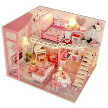 Load image into Gallery viewer, CUTEBEE DIY Doll House Wooden Doll Houses Miniature Dollhouse Furniture Kit with LED Toys for children Christmas Gift  L023