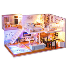 Load image into Gallery viewer, CUTEBEE DIY Doll House Wooden Doll Houses Miniature Dollhouse Furniture Kit with LED Toys for children Christmas Gift  L023