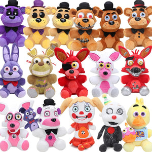 25cm FNAF Freddy Fazbear  Plush Toys Five Nights At Freddy's Golden Bear Nightmare Cupcake Foxy Balloon Boy Clown Stuffed Dolls
