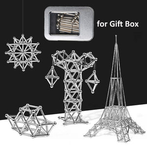 3D DIY Magnetic Building Blocks Magnetic Designer Magnet Sticks & Metal Balls Brain Training Toys For Children