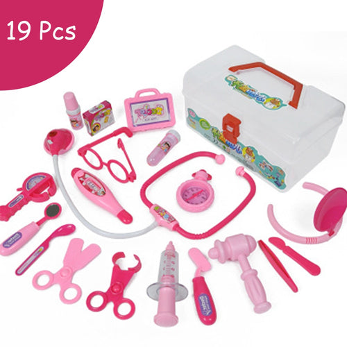 19 Pieces/Set Children Pretend Play Doctor Nurse Toy Set Portable Suitcase Medical Kit Kids Educational Role Play Classic Toys